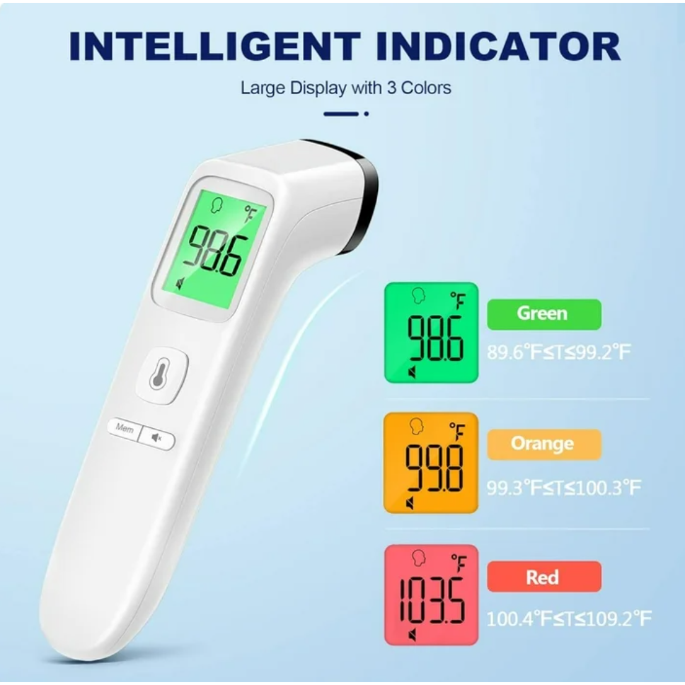 No-Touch Digital Thermometer for Kids and Adults - Quick 1-second Read