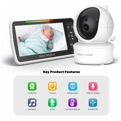 5.0 Inch Wireless Baby Monitor with Camera & Night Vision